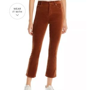 NWOT 7 For All Mankind Cropped Boot Corduroy Whiskey Auburn Pants Size 32